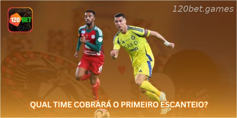 Qual time cobrará o primeiro escanteio?